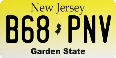 NJ license plate B68PNV