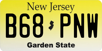 NJ license plate B68PNW