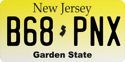 NJ license plate B68PNX