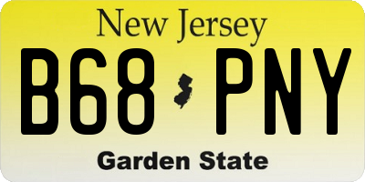 NJ license plate B68PNY