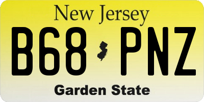 NJ license plate B68PNZ