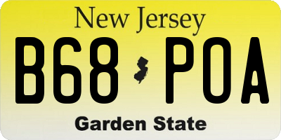 NJ license plate B68POA