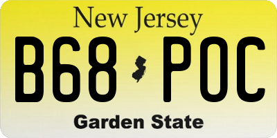 NJ license plate B68POC