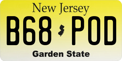 NJ license plate B68POD