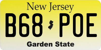 NJ license plate B68POE