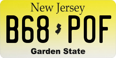 NJ license plate B68POF