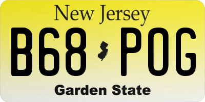 NJ license plate B68POG