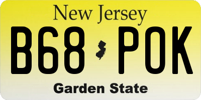 NJ license plate B68POK