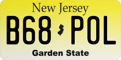 NJ license plate B68POL