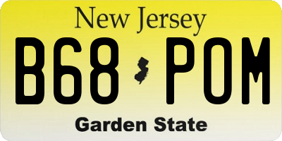 NJ license plate B68POM
