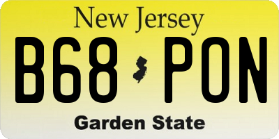 NJ license plate B68PON