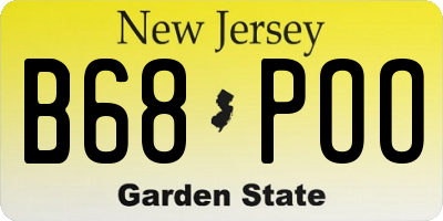 NJ license plate B68POO