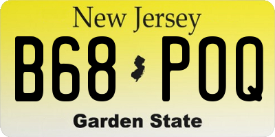 NJ license plate B68POQ