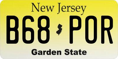 NJ license plate B68POR