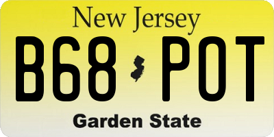 NJ license plate B68POT