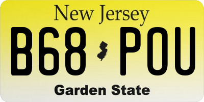 NJ license plate B68POU