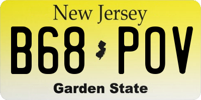 NJ license plate B68POV