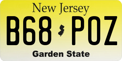 NJ license plate B68POZ