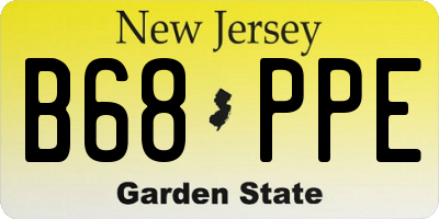 NJ license plate B68PPE