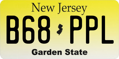 NJ license plate B68PPL