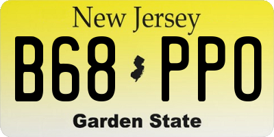NJ license plate B68PPO