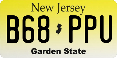 NJ license plate B68PPU