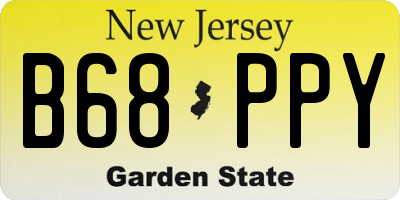 NJ license plate B68PPY