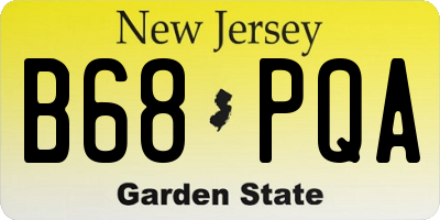 NJ license plate B68PQA