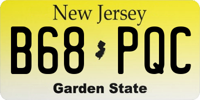 NJ license plate B68PQC