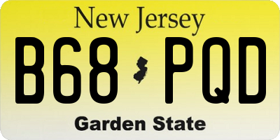 NJ license plate B68PQD