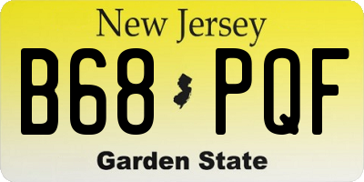 NJ license plate B68PQF