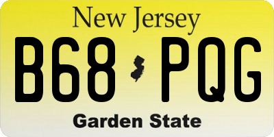 NJ license plate B68PQG