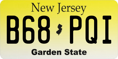 NJ license plate B68PQI