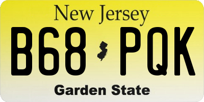 NJ license plate B68PQK