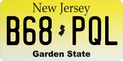 NJ license plate B68PQL