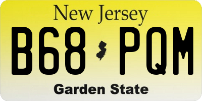 NJ license plate B68PQM