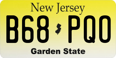 NJ license plate B68PQO