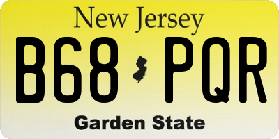 NJ license plate B68PQR