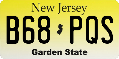NJ license plate B68PQS