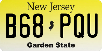 NJ license plate B68PQU