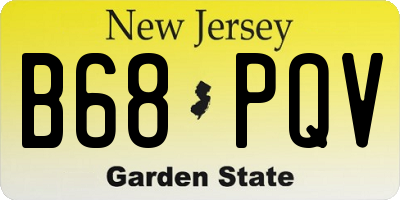 NJ license plate B68PQV