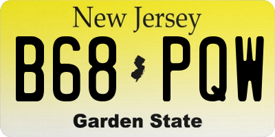 NJ license plate B68PQW