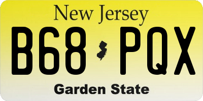 NJ license plate B68PQX