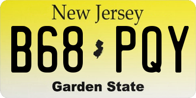 NJ license plate B68PQY