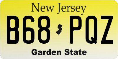 NJ license plate B68PQZ