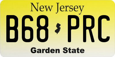 NJ license plate B68PRC