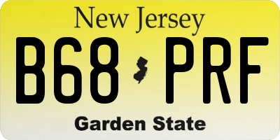 NJ license plate B68PRF