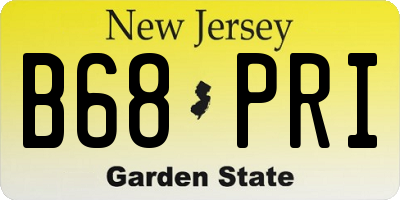 NJ license plate B68PRI