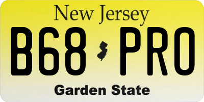 NJ license plate B68PRO