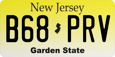 NJ license plate B68PRV